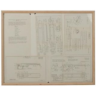 Framed Supplement for Machinist's Working Drawings Thompson Sub-Machinegun Model M1A1