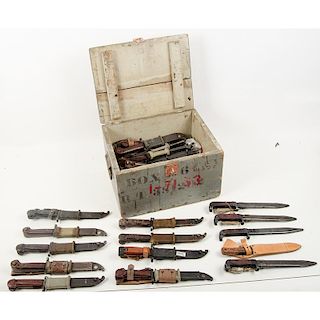 Wooden Crate with AK bayonets