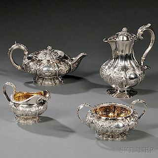 Assembled English Four-piece Sterling Silver Tea and Coffee Service