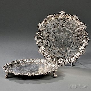 Two George IV Sterling Silver Salvers