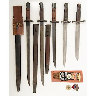 Lot of Five British and Commonwealth Bayonets