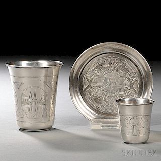 Three Russian .875 Silver Items