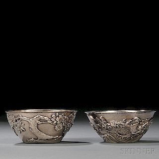 Two Japanese Silver Bowls