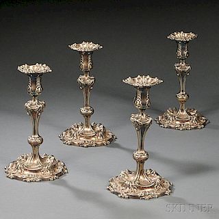 Four Tiffany & Co. Silver-plated Candlesticks