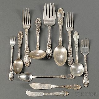 Frank Whiting Lily   Pattern Sterling Silver Flatware Service