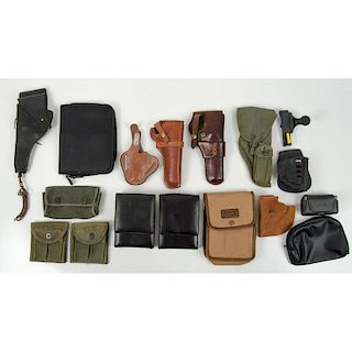 Lot of Holsters, Cartridge bags and Belts