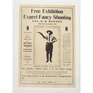 Contemporary Copy of Col. H. B. Bozard Expert Fancy Shooting Free Exhibition Poster