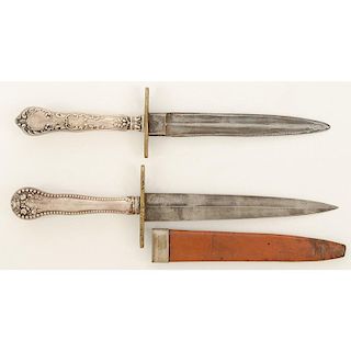 Lot of Two Silver Handled Daggers