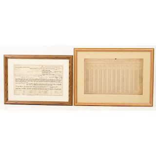 Lot of Two Framed Documents
