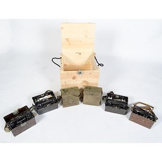 Crate with Six Field Phones