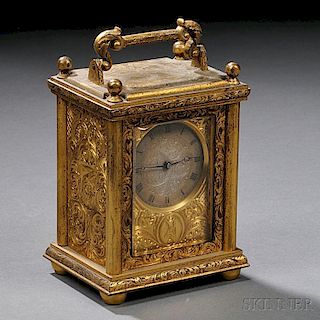 Engraved Brass Carriage Clock