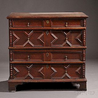 William & Mary Oak Chest of Drawers