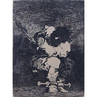 Francisco de Goya (Spanish, 1746-1828) Etching from "Gazette de Beaux-Arts", "The Little Prisoner".