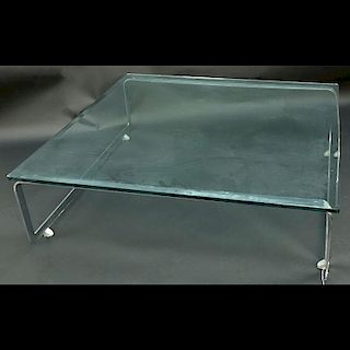 Pace Style Chrome and Glass Coffee Table.