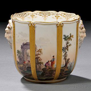 Meissen Hand-painted Porcelain Cache Pot