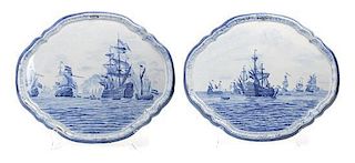 A Pair of Delft Plaques, Width 20 5/8 inches.