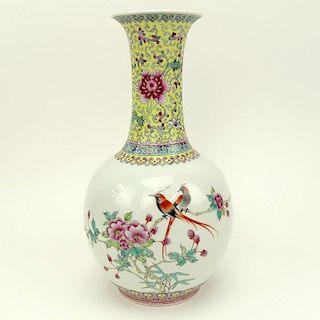 Chinese Republic Period Hand painted Famille Rose Vase.