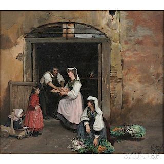 Francesco de Vivo (Italian, 19th Century)      Vegetable Sellers
