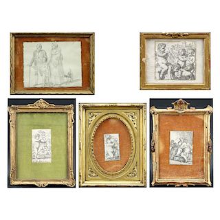 Grouping of Six (6) Antique to Vintage Artworks.