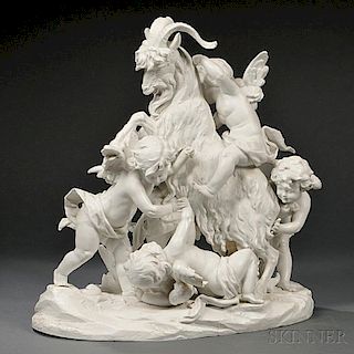 Large French Bisque Porcelain Figure Group