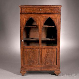 Gothic Revival Mahogany and Mahogany Veneer Cabinet