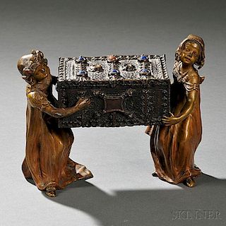 Kauba Bronze Figural Jewel Box