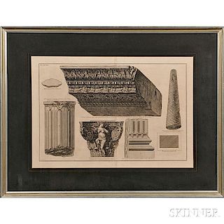 Giovanni Battista Piranesi (Italian, 1720-1778)      Frammenti architettonici (Five Architectural Fragments from Albano)