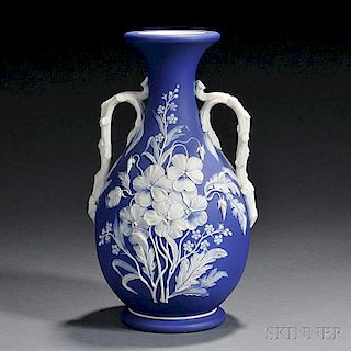 Wedgwood Free-form Relief Dark Blue Jasper Dip Vase