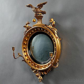 Regency-style Giltwood Girandole Mirror