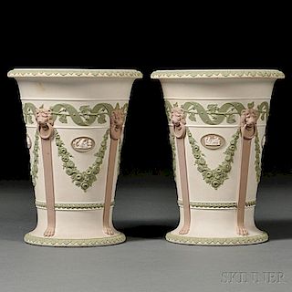 Pair of Wedgwood Three-color Jasper Vases