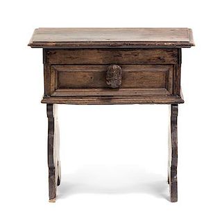 A Renaissance Revival Walnut Side Table, Height 24 1/2 x width 24 1/2 x depth 13 1/2 inches.