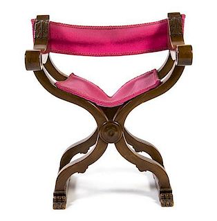A Renaissance Revival Walnut Open Armchair, Height 27 3/4 inches.