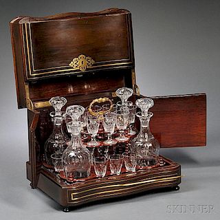 Napoleon III Brass-inlaid Liquor Cabinet