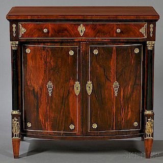 French Empire Gilt-bronze-mounted and Rosewood-veneered Commode