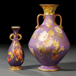 Two Wedgwood Ivory Vellum Vases