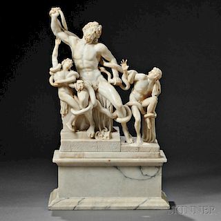 Italian School, Late 19th/Early 20th Century       Alabaster Sculpture of Laocoön and His Sons