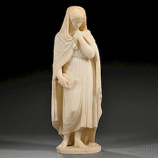 Alabaster Figure of a Veiled Woman