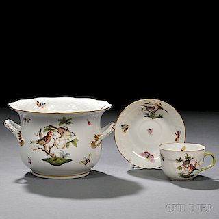 Group of Herend Rothschild Bird   Pattern Porcelain Tableware