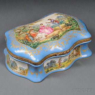 Large Limoges Hand-painted Porcelain Box
