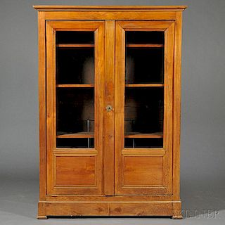 Louis Philippe Cherry Glazed-door Bookcase
