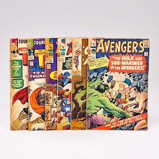 THE AVENGERS; THOR; CAPTAIN AMERICA COMIC BOOKS