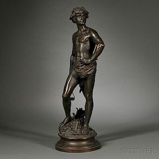 Adrien Etienne Gaudez (French, 1845-1902)       Bronze Figure of David