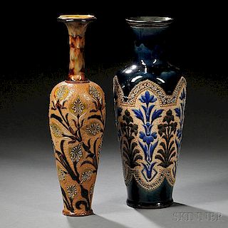 Two Doulton Lambeth Stoneware Vases