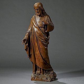Northern European Carved Figure of Christ