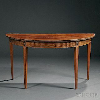 Neoclassical-style Mahogany Demilune Table