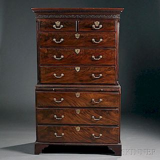 George III-style Mahogany Chest-on-Chest