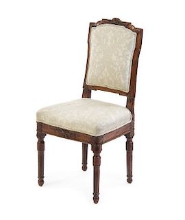 An Italian Walnut Side Chair, Height 38 inches.