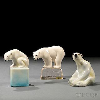Three Doulton Polar Bears