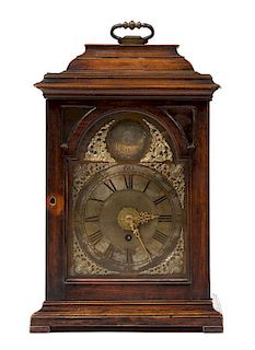 An Italian Walnut Bracket Clock, GAETANOS CODIEO, Height 16 inches.