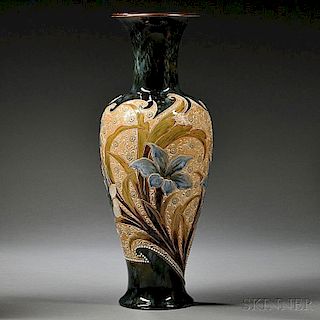 Doulton Lambeth Eliza Simmance Decorated Stoneware Vase